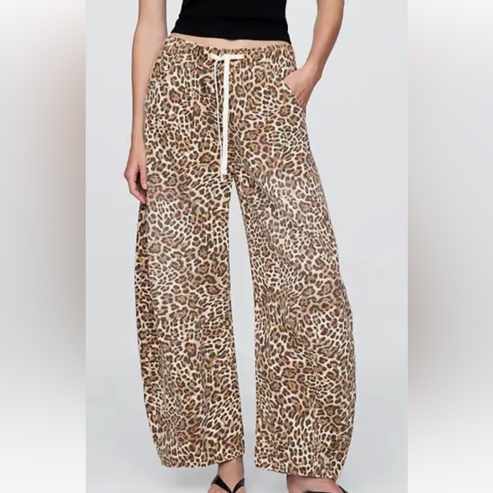 Leopard Print Horseshoe barrel pants